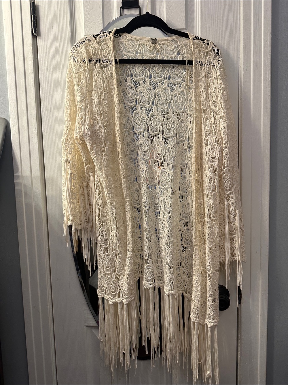 BKE Cream Crochet Lace Kimono